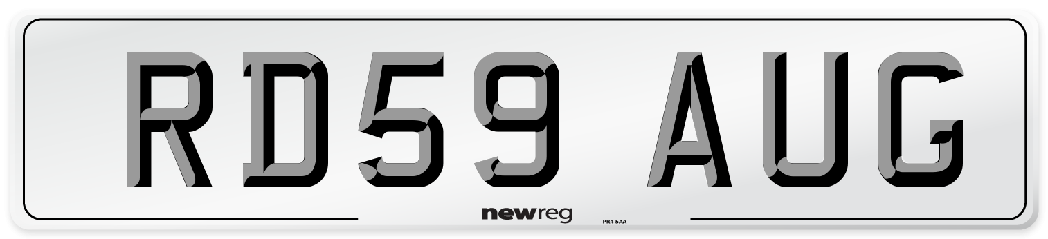 RD59 AUG Number Plate from New Reg